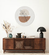 BigFreddy® Abstract Botanical Circle Akoestisch Rond bigfreddy-shop Ø 40 cm Met gratis ophangsysteem akp-006-40x40-r-mozm