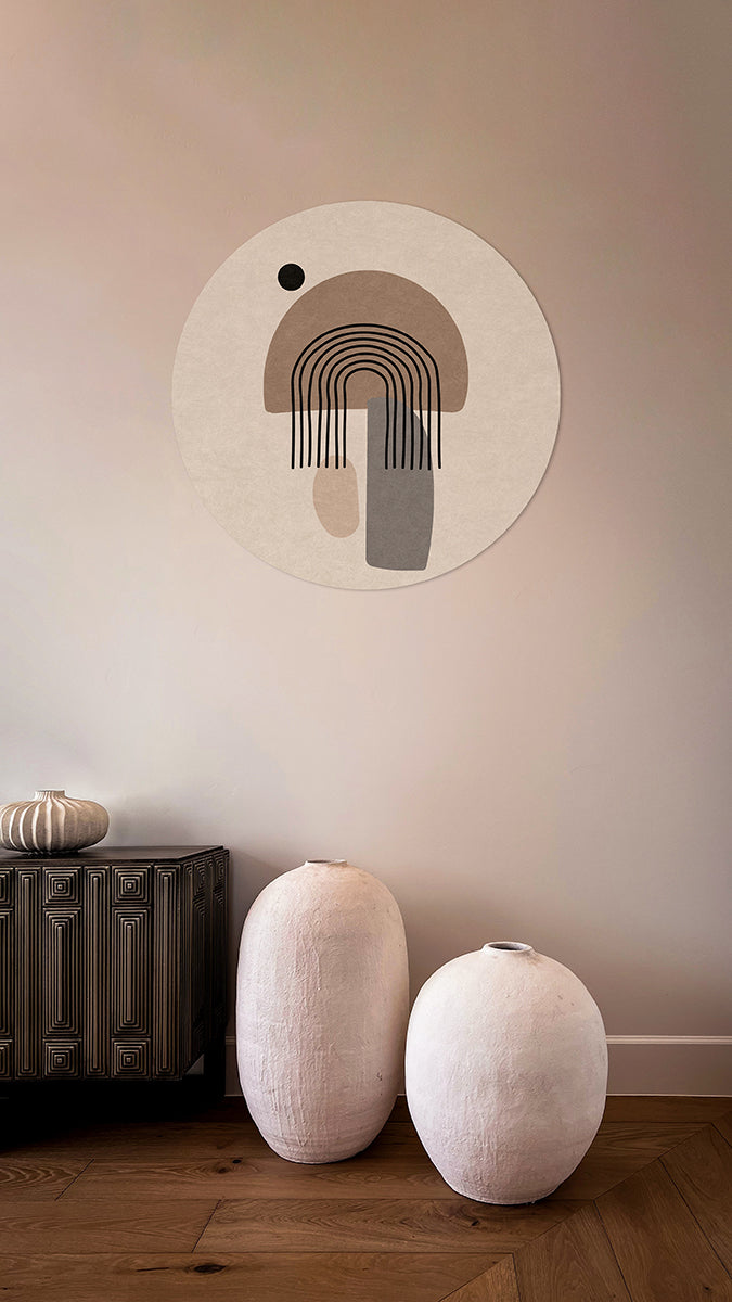 BigFreddy® Abstract Geometric Design Akoestisch Rond bigfreddy-shop Ø 40 cm Met gratis ophangsysteem akp-008-40x40-r-mozm