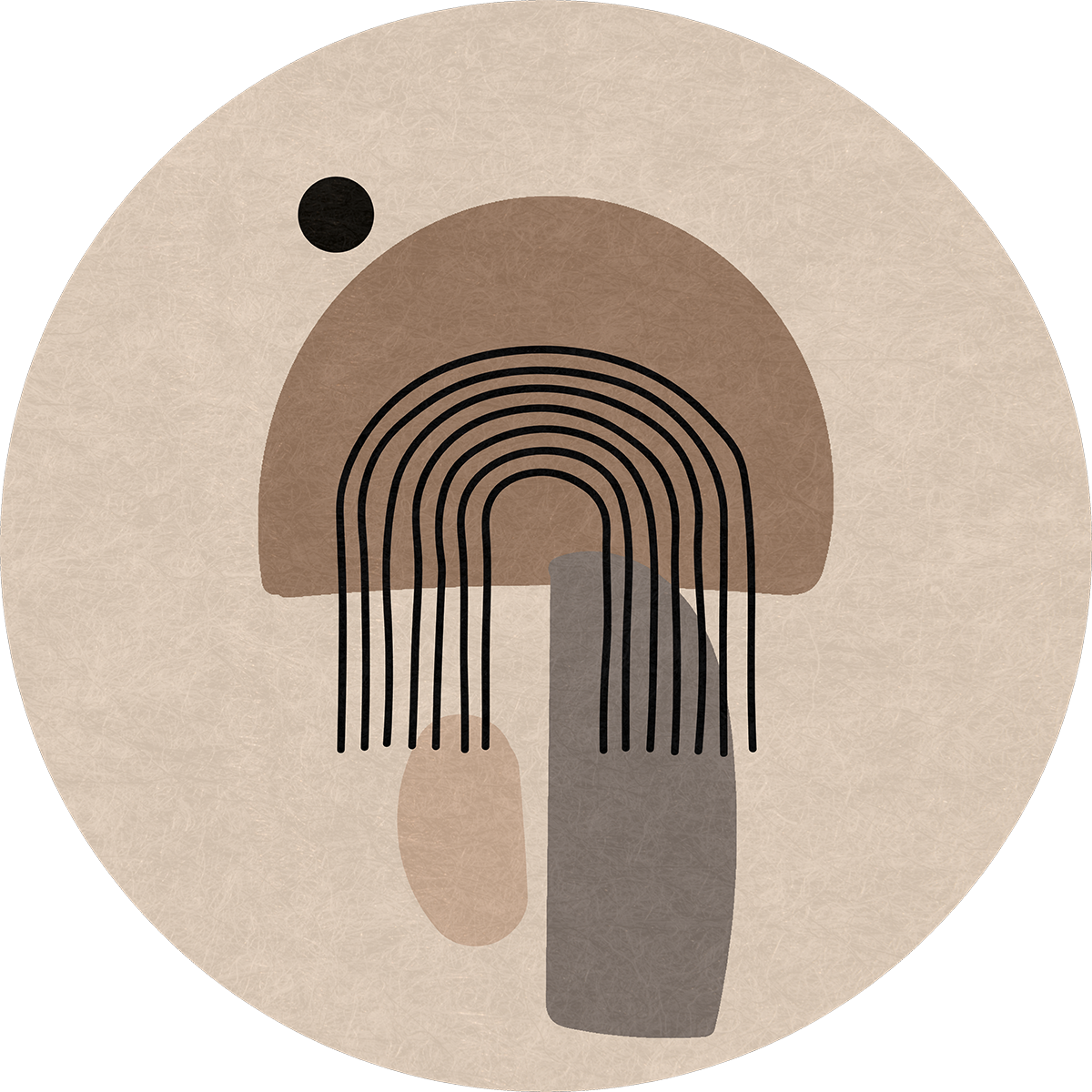 BigFreddy® Abstract Geometric Design Akoestisch Rond  bigfreddy-shop