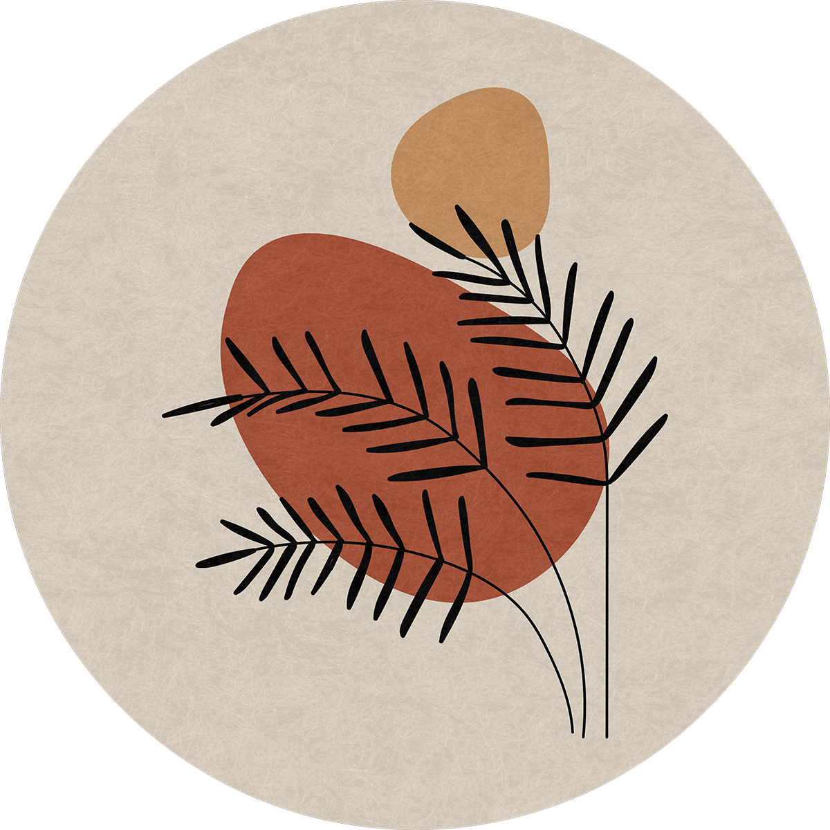 BigFreddy® Abstract Palm Leaves Akoestisch Rond  bigfreddy-shop