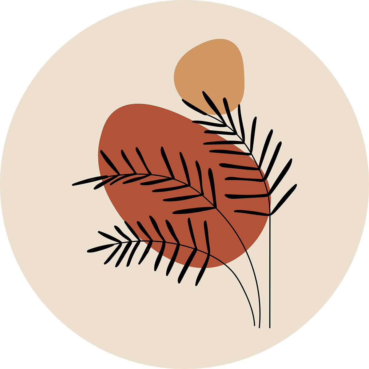 BigFreddy® Abstract Palm Leaves Dibond Rond  bigfreddy-shop