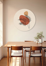 BigFreddy® Abstract Palm Leaves Dibond Rond bigfreddy-shop Ø 40 cm Met gratis ophangsysteem dbw-069-40x40-r-mozm