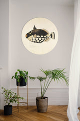 BigFreddy® Fish Black Dibond Rond bigfreddy-shop Ø 40 cm Met gratis ophangsysteem dbw-064-40x40-r-mozm