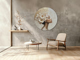 BigFreddy® Floral Dreams in Golden Light Akoestisch Rond bigfreddy-shop Ø 40 cm Met gratis ophangsysteem akp-017-40x40-r-mozm