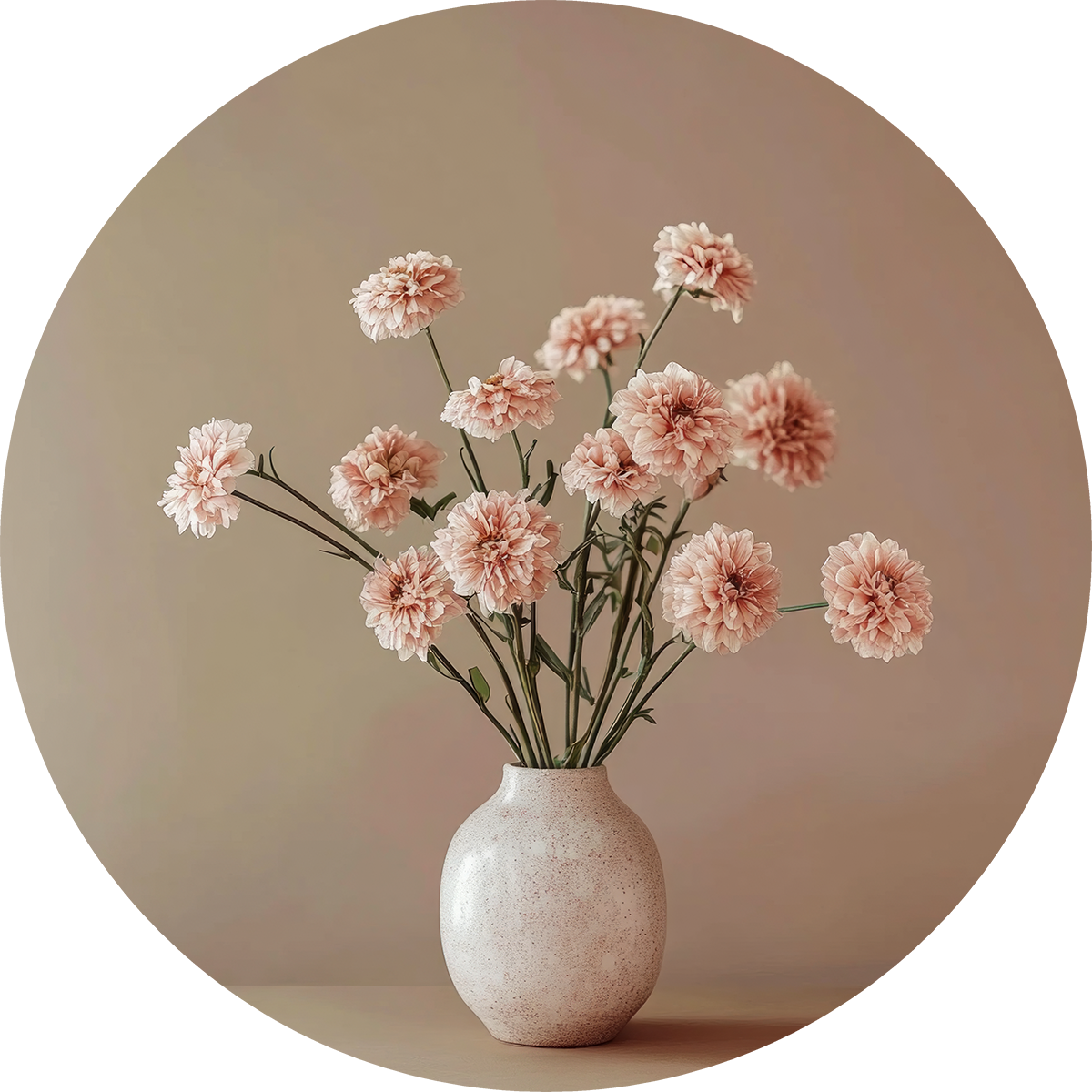 BigFreddy® Pink Flowers Dibond Rond  bigfreddy-shop