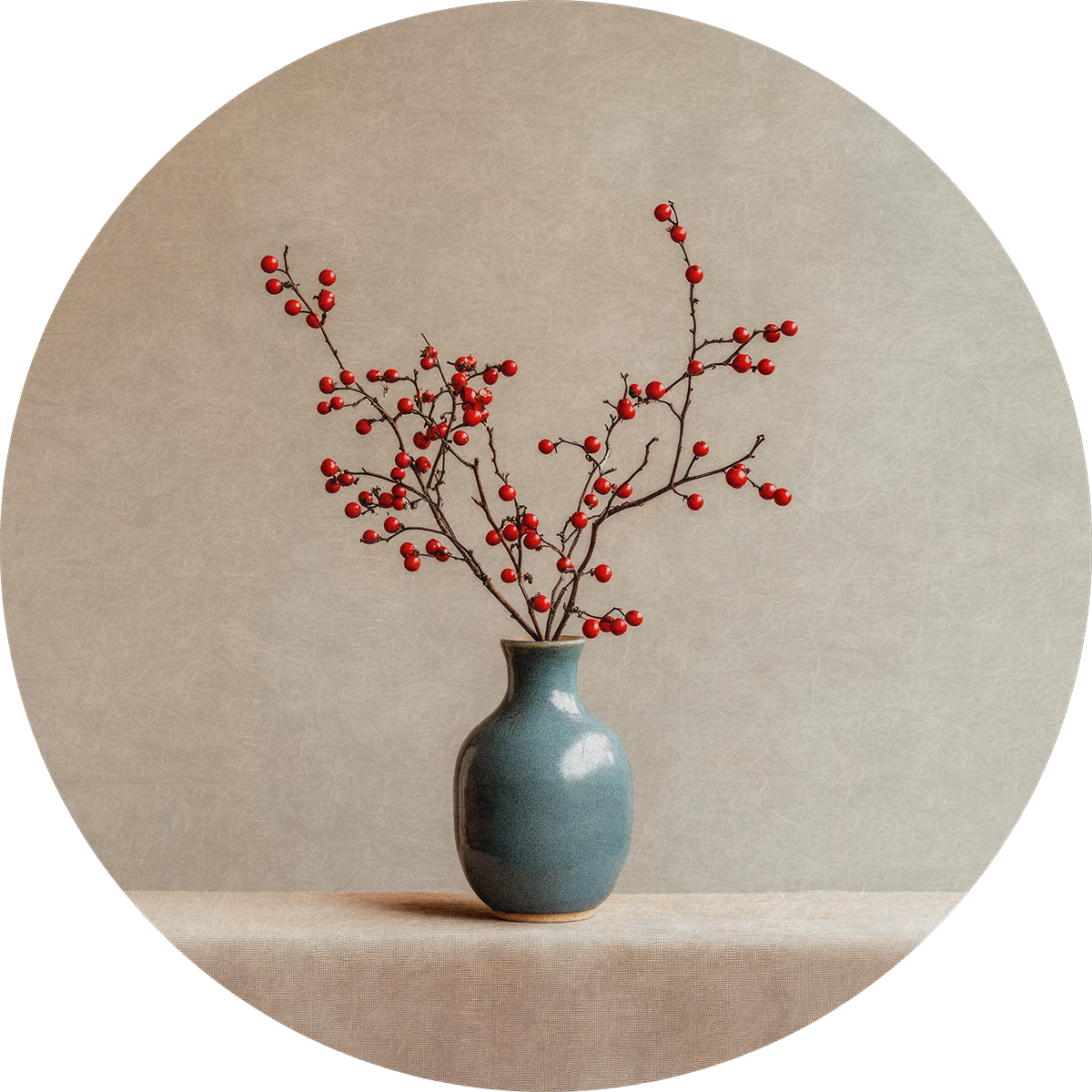 BigFreddy® Red Berry Branches Akoestisch Rond  bigfreddy-shop