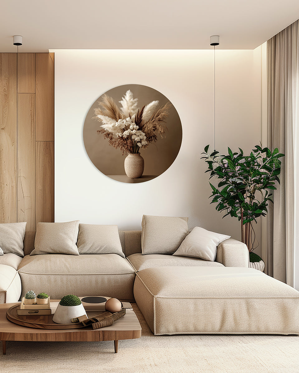 BigFreddy® Rustic Dried Flower Dibond Rond bigfreddy-shop Ø 40 cm Met gratis ophangsysteem dbw-071-40x40-r-mozm