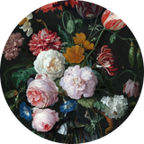 BigFreddy® Stilleven bloemen in vaas Dibond Rond  bigfreddy-shop