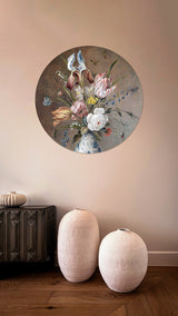 BigFreddy® Stilleven met Bloemen Dibond Rond bigfreddy-shop Ø 40 cm Met gratis ophangsysteem dbw-063-40x40-r-mozm