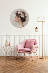 BigFreddy® Woman with Floral Crown Akoestisch Rond bigfreddy-shop Ø 40 cm Met gratis ophangsysteem akp-014-40x40-r-mozm