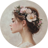 BigFreddy® Woman with Floral Crown Akoestisch Rond  bigfreddy-shop