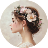 BigFreddy® Woman with Floral Crown Dibond Rond  bigfreddy-shop