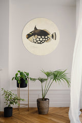 BigFreddy® Fish Black Akoestisch Rond  bigfreddy-shop Ø 40 cm Blind zilverophangsysteem 