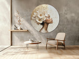 BigFreddy® Floral Dreams in Golden Light Rond op Akoestisch Vilt