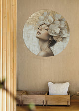 BigFreddy® Gilded Petals and Serenity Akoestisch Rond  bigfreddy-shop Ø 40 cm Blind zilverophangsysteem 