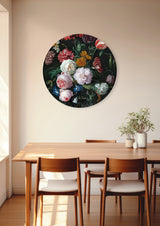 BigFreddy® Stilleven bloemen in vaas Dibond Rond  bigfreddy-shop Ø 40 cm Blind kunststofophangsysteem 