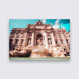 Glas - Trevi Fountain  bigfreddy-shop 70x50 cm Blind zilverophangsysteem 