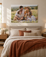 Foto op aluminium boven het bed in een slaapkamer