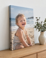 Canvas op een houten frame van 2 cm, zijkant zichtbaar