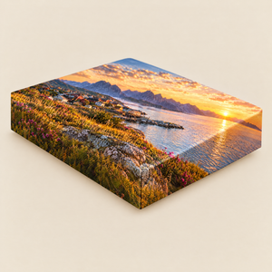 Hoek van een canvas, strak om het houten frame gespannen