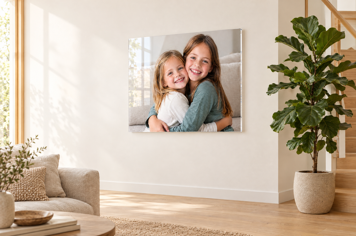 Foto op plexiglas in een lichte woonkamer